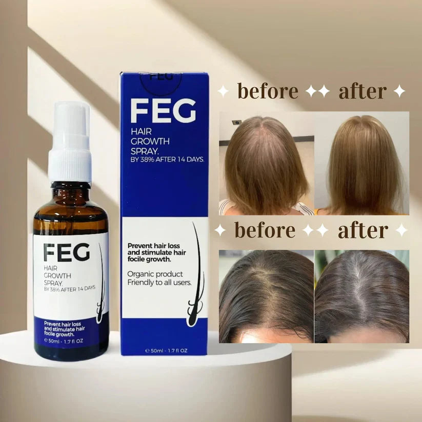 FEG PLUS Hair & Beard Growth Serum Spray – Anti Hair Loss & Regrowth (50ml)