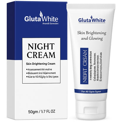 Gluta White Night Cream | 50ml | Advanced Brightening, Nourishing & Anti‑Aging Formula