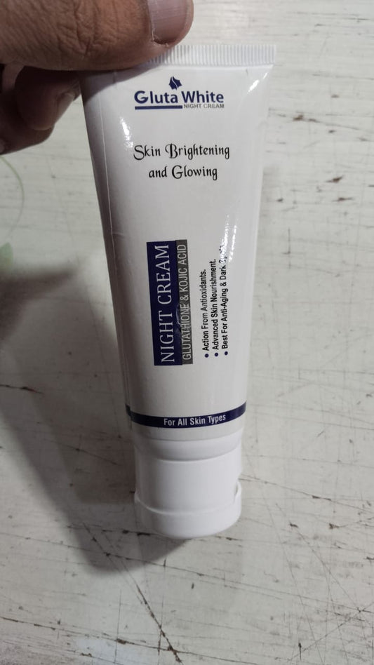 Gluta White Night Cream | 50ml | Advanced Brightening, Nourishing & Anti‑Aging Formula