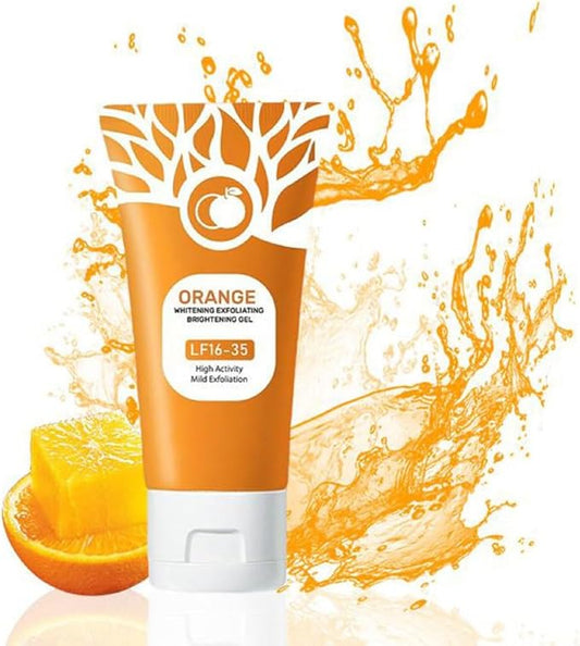Orange Enzyme Exfoliating Gel, 2025 New Orange Flavored Exfoliating Scrub Gel, Deeply Cleanses and Moisturizes for Facial and Body Exfoliation