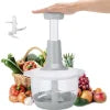 Manual Hand Push Chopper | Multi-functional Vegetable Meat Grinder, Grater, Chopper – 1.5 Liter (random Color)