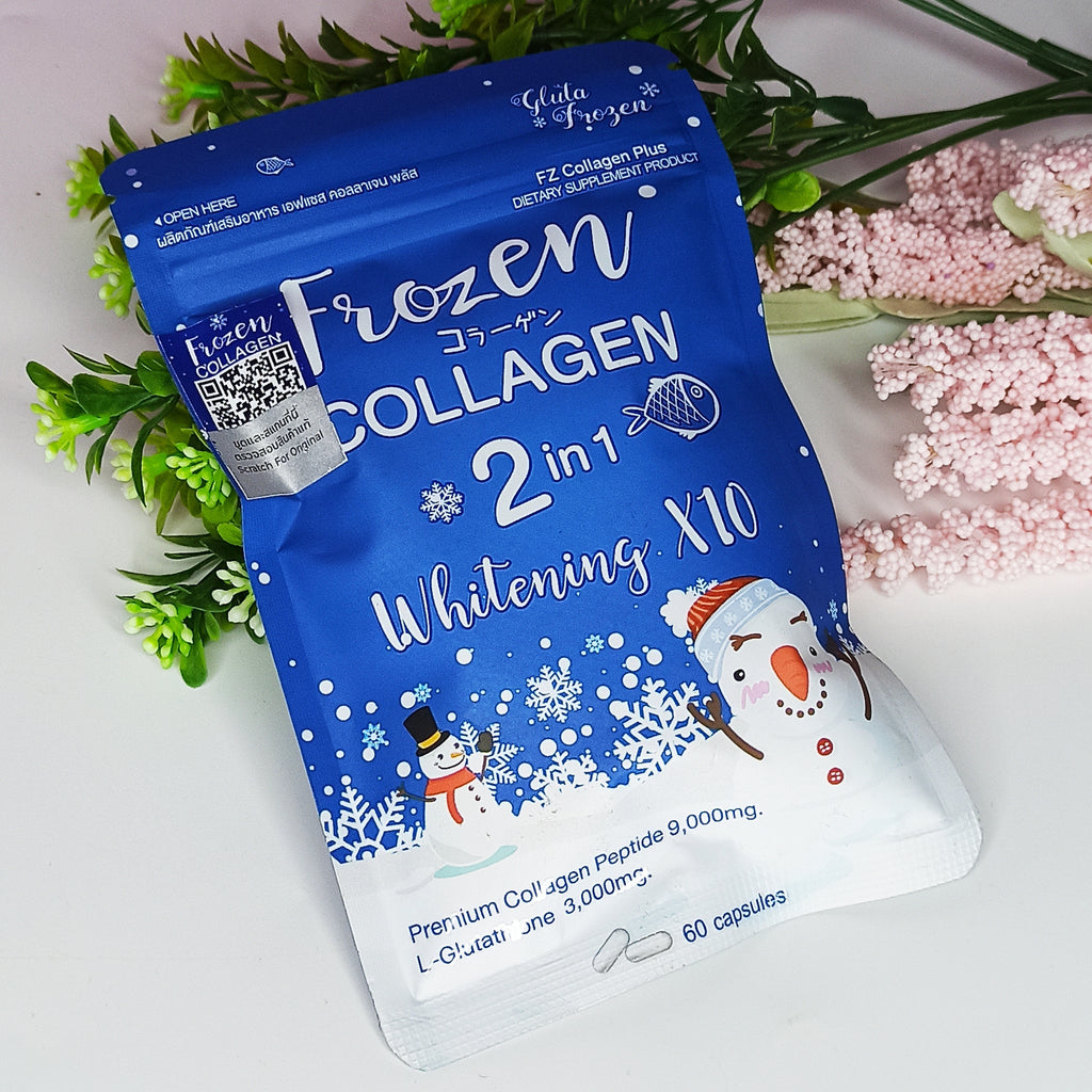Frozen Collagen 2 in 1 Whitening x10 (60 Caps) for Brightening and Tightening Your Skin