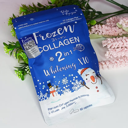 Frozen Collagen 2 in 1 Whitening x10 (60 Caps) for Brightening and Tightening Your Skin