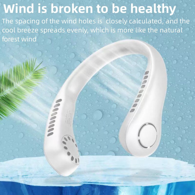 Mini Neck Portable No Bladeless Hanging Neck Rechargeable Air Cooler Mini Summer Sport Fan (random Colors)