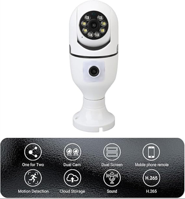 2mp Wireless Wifi Light Bulb Security Camera, 360 Degrees Camera Home Security Camera, Indoor/outdoor