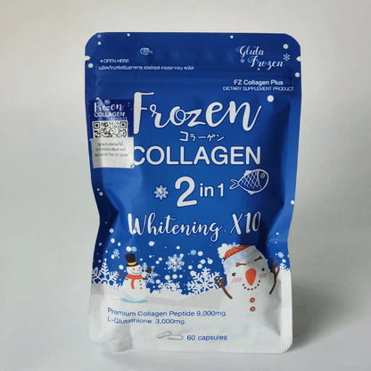 Frozen Collagen 2 in 1 Whitening x10 (60 Caps) for Brightening and Tightening Your Skin